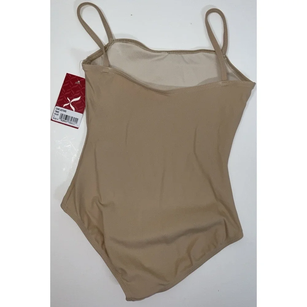 NWT Capezio The Dancemaker Youth Girls Camisole Leotard Nude Large 12/14‎